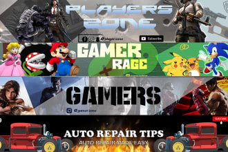 design an eye catching  youtube banner for you
