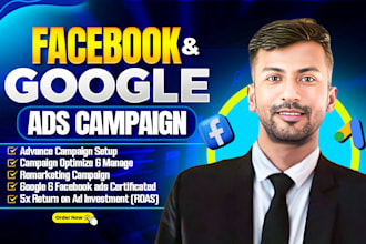 setup profitable google PPC ads campaign, meta facebook ads, search ads, adword