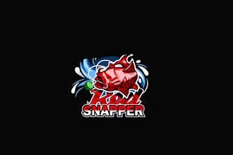 design high quality red snapper fish mascot logo with my own creative thinking