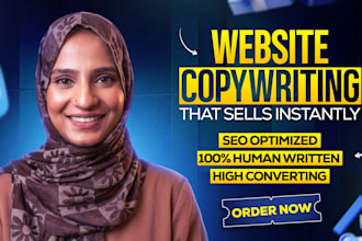 write website content for sales and landing page copy as a website copywriter