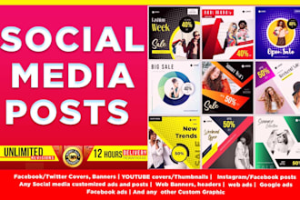 design modern and stylish social media design ads, banner