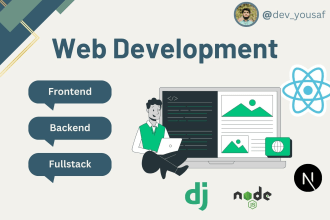 do website development in react js, next js and node js