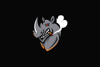 design a management rhino head mascot logo bonus free editable file