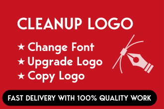 do cleanup, vector tracing,  redraw logo, image to vector