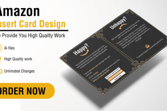 design amazon insert card, product instructional card