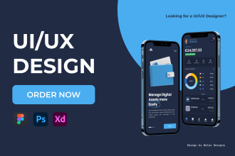 design mobile app UI UX, wireframe, prototype in figma