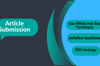 do article submission on high da site and SEO backlinks