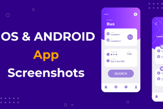 design app screenshots for the app store and play store
