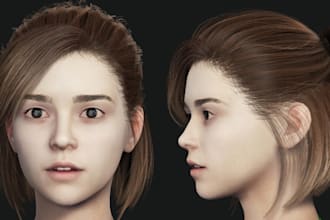 realistic 3d game hair, xgen and grooming hair, fur and 3d hair model
