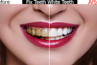 repair, whiten your teeth using photoshop superfast delivery