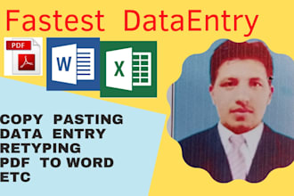 do fastest data entry typing and logo design