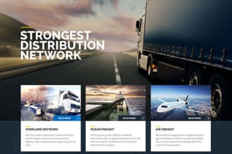 design an optimized logistics website trucking, transport cargo dispatch website