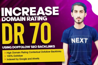 increase your website ahrefs domain rating DR up to 70