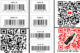 create professional barcode, qr code generator with logo and sticker tags