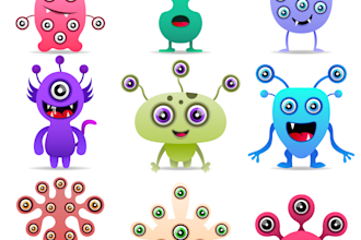 create a cute vector illustration alien design