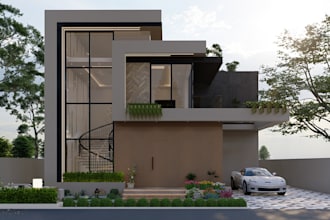 design 2d and 3d  modern and classical house exterior