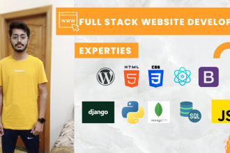 do django, react js websites as full stack web developer