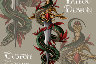 Best Price!  create old school or neo traditional tattoo design