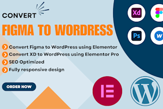 convert figma to wordpress PSD to wordpress xd to wordpress figma to elementor
