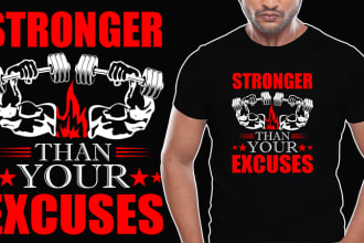 design gym fitness workout t shirt design for you