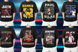 make a professional nba, nhl, nfl, sports t shirt design