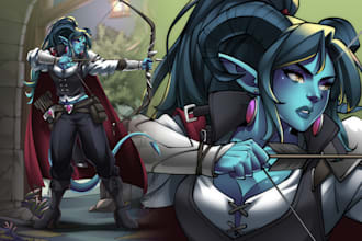 draw your original and dnd character art with my art style