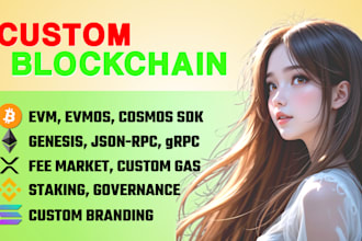 develop evm evmos cosmos blockchain with block explorer, wallet, coin, node