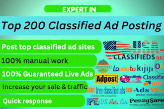 post 200 classified ads on top classified ad posting sites