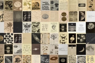 aesthetic posters and digital art 75 pcs vintage aesthetic photo collage kit