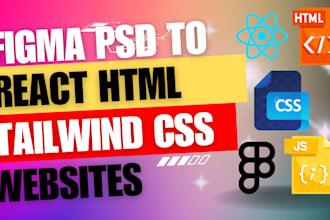 convert psd to html, figma to html css, figma to react tailwindcss