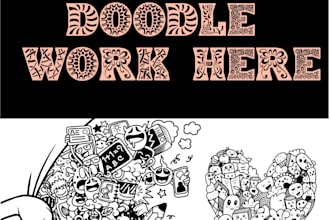 do vector doodle art illustration, doodle pattern, nft, doodle line art