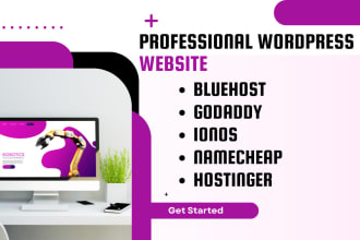 build wordpress website on godaddy siteground bluehost namecheap hostinger ionos