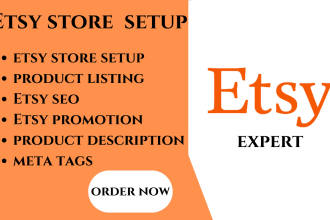 set up professional etsy account, etsy digital products custom banner and SEO