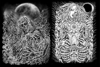 drew logo illustration anything dark art horror metal