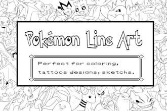 draw custom pokemon line art