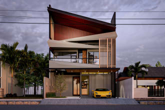 exterior home design with photorealistic 3d rendering