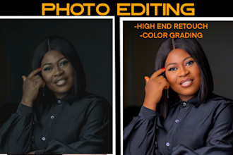 retouch ,color grade and edit your photos professionally