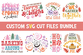 provide svg cut files bundle handwritten quote design