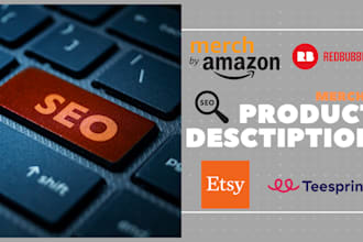 write product description merch by amazon or redbubble, etsy