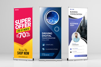 do stunning roll up banner, feather flags design
