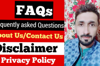 write faqs frequently asked questions and about us page