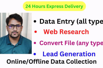 data entry, file conversion, copy paste, virtual assistance