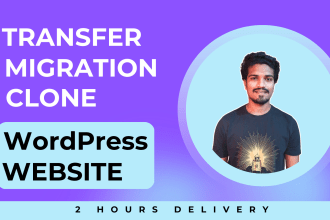 transfer, backup, migrate, and clone wordpress website 2hour