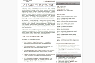 create a professional, creative and effective capabilities statement