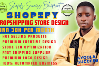 build passive income dropshipping shopify store or shopify website