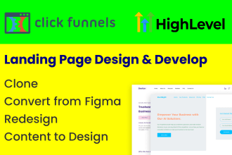 design and develop clickfunnels sales funnel or gohighlevel landing page