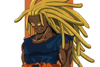 draw you in dragon ball or attack on titan anime style like a pro