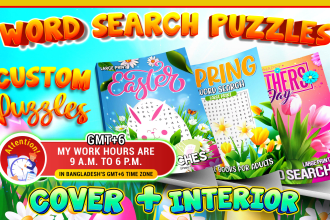create unique word search puzzle activity book for amazon KDP low content
