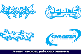 design y2k cyber punk style streetwear logo for clothing