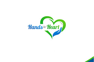 make a super unique hands heart logo design for your brand